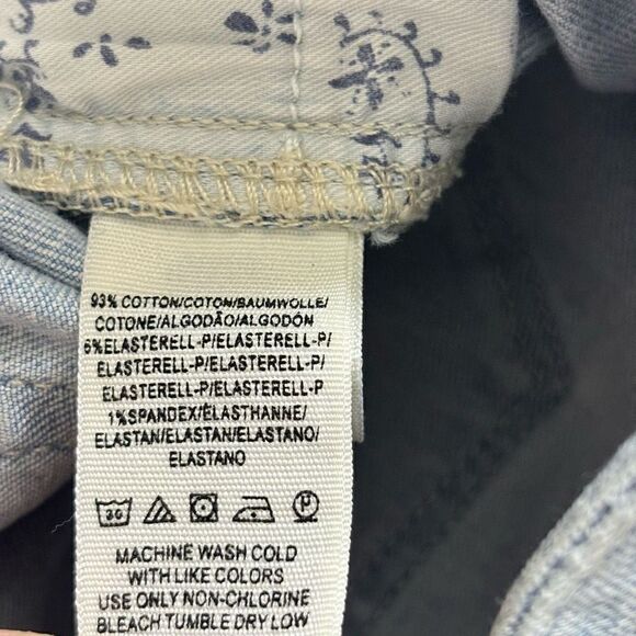 Free People CRVY High Rise Lace Up Skinny Jeans Size 26 Light Blue OB839226 - Picture 8 of 10